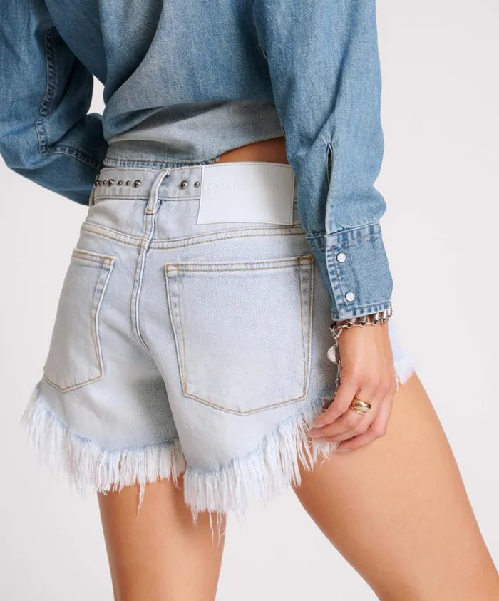 One Teaspoon Denim Shorts Women Hustler Bonitas Low Waist Denim Shorts