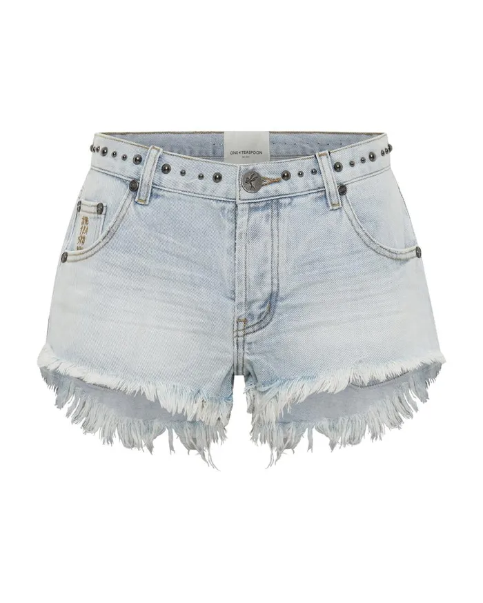 One Teaspoon Denim Shorts Women Hustler Bonitas Low Waist Denim Shorts