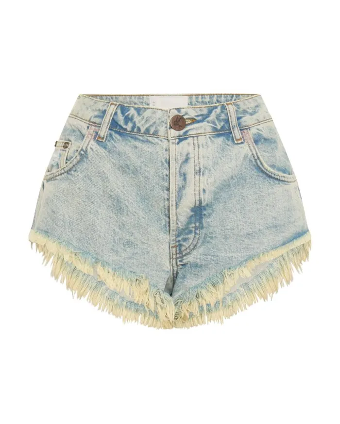One Teaspoon Denim Shorts Women Kansas Acid Rollers Denim Short