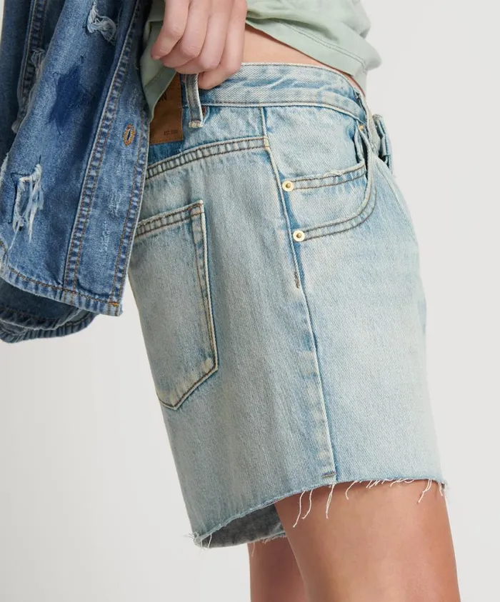 One Teaspoon Denim Shorts Women Kansas Blue Super Relaxed Shaker Short