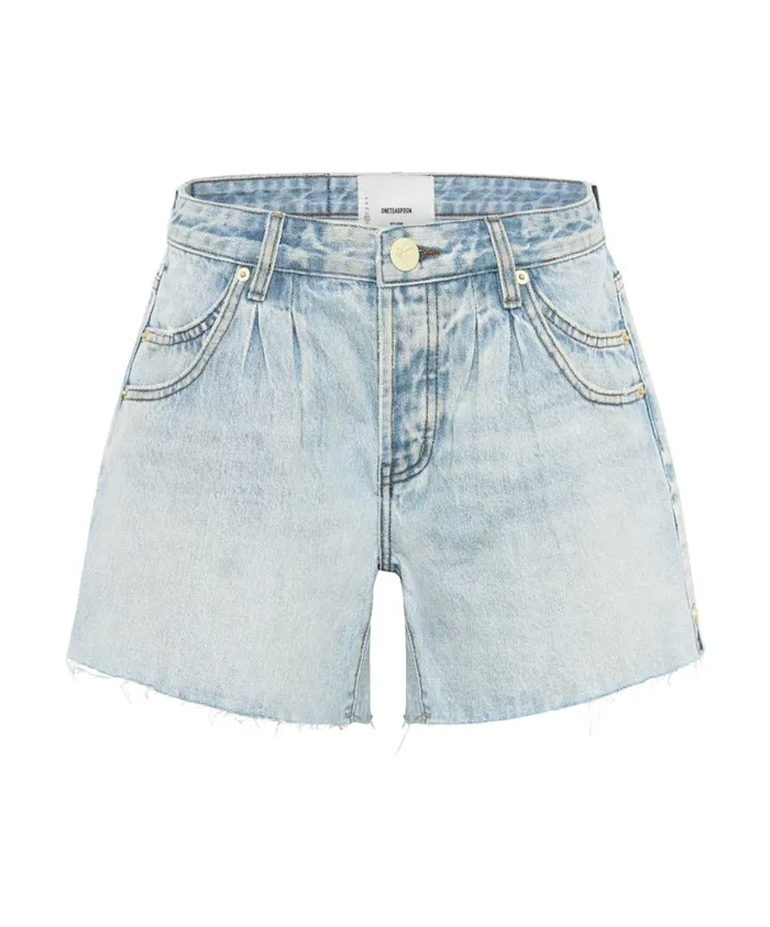 One Teaspoon Denim Shorts Women Kansas Blue Super Relaxed Shaker Short