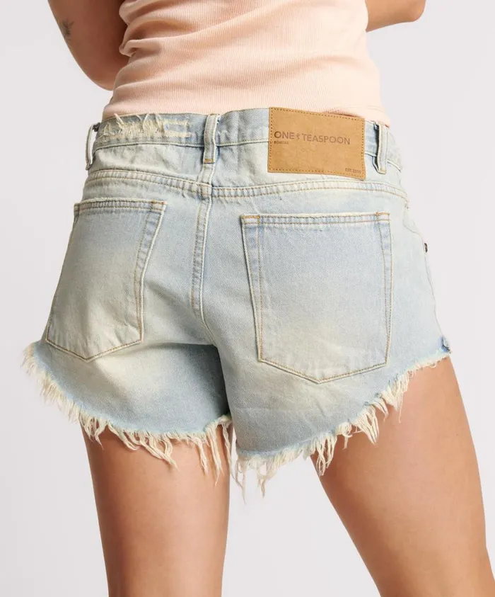 One Teaspoon Denim Shorts Women Old West Bonitas Low Waist Denim Short