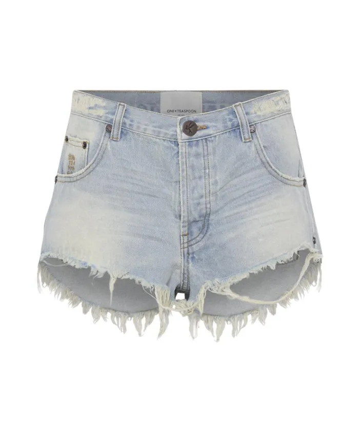 One Teaspoon Denim Shorts Women Old West Bonitas Low Waist Denim Short