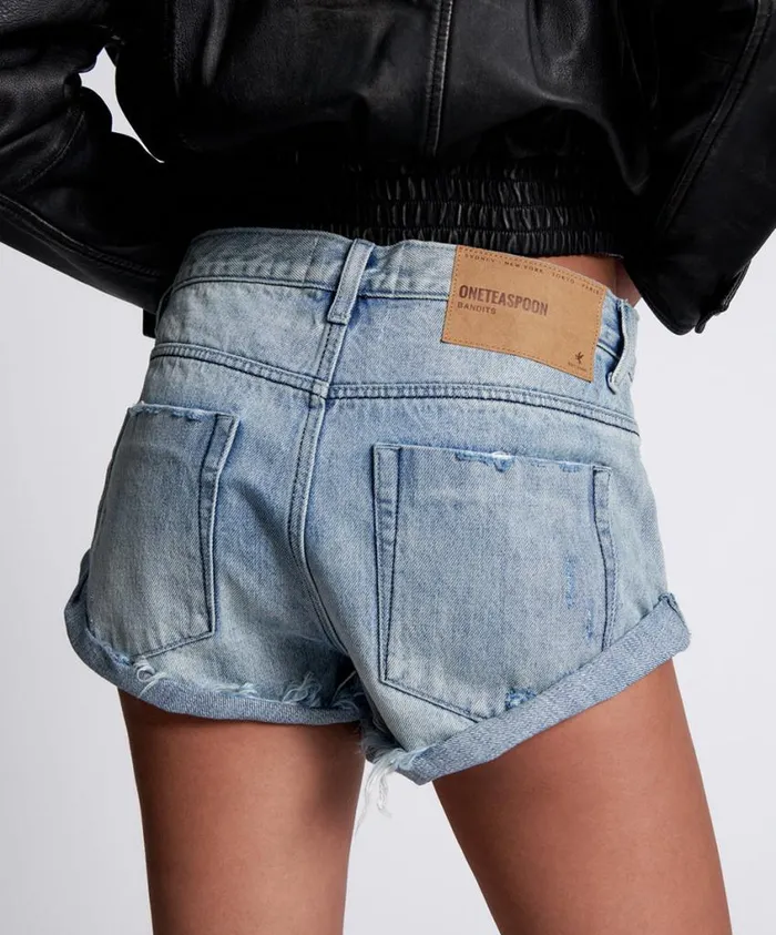 One Teaspoon Denim Shorts Women Salty Dog Bandits Denim Short Blue