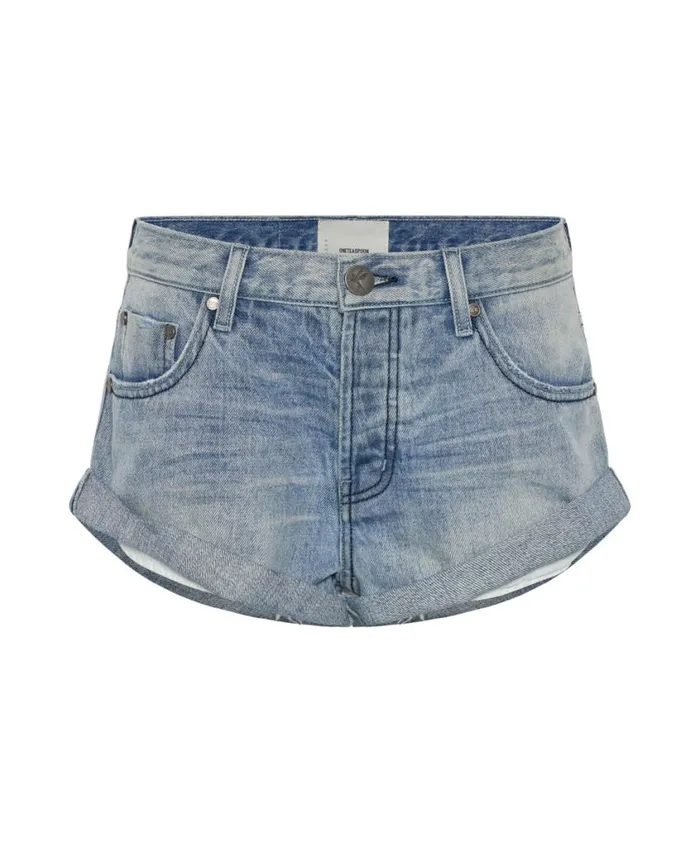 One Teaspoon Denim Shorts Women Salty Dog Bandits Denim Short Blue