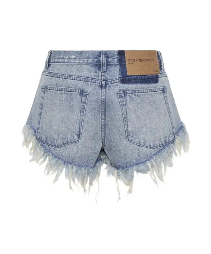 One Teaspoon Denim Shorts Women Salty Dog Bonitas Low Waist Denim Short