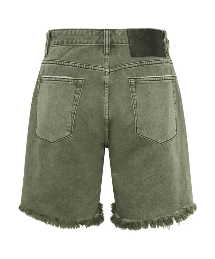 One Teaspoon Denim Shorts Women St Khaki Stevies High Waist Long Length Boyfriend Short