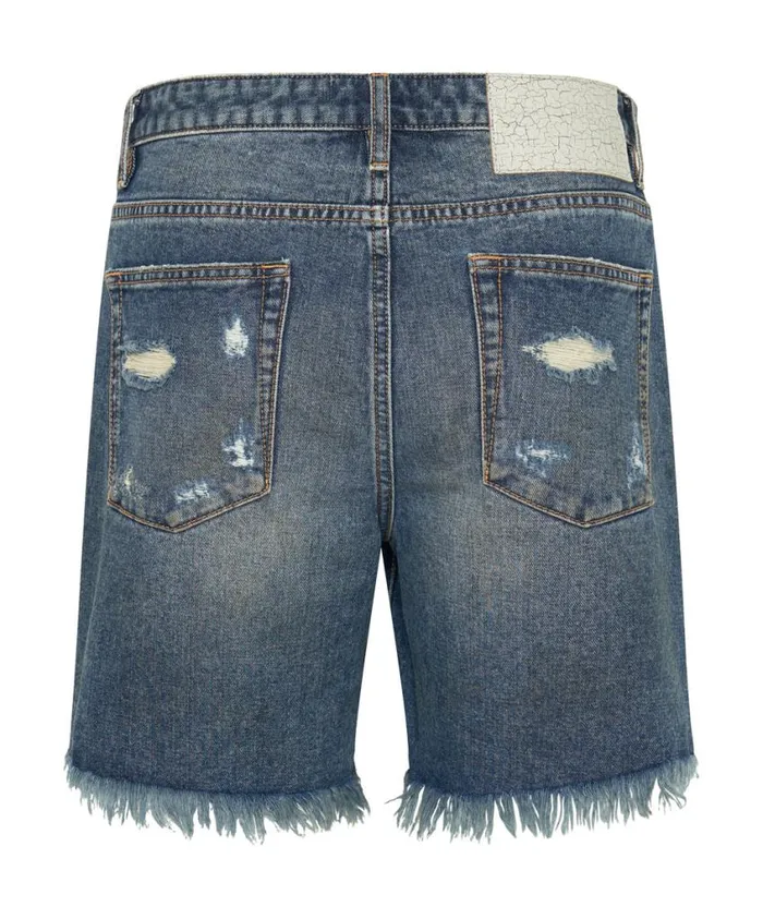 One Teaspoon Denim Shorts Women Used Blue Stevies Long Length Boyfriend Short