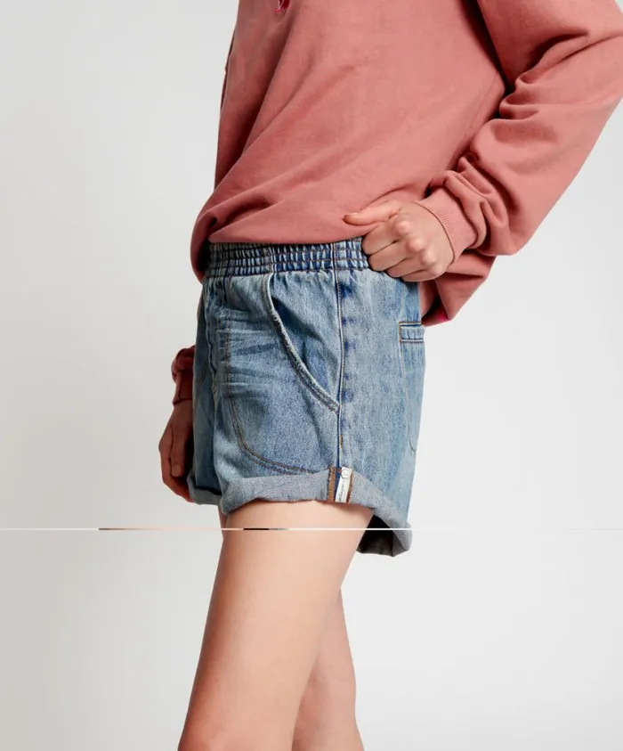 One Teaspoon Denim Shorts Women VENICE HUNTERS ELASTICATED BOYFRIEND SHORTS