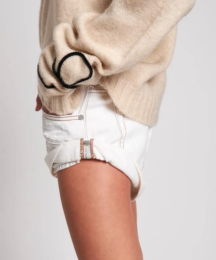 One Teaspoon Denim Shorts Women White Beauty Bandits Denim Short White