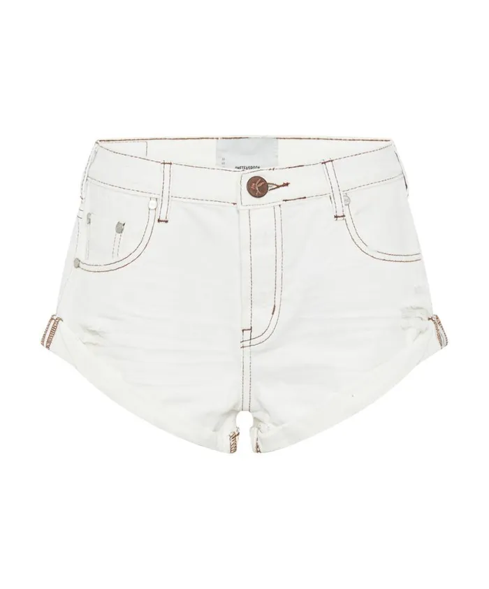 One Teaspoon Denim Shorts Women White Beauty Bandits Denim Short White