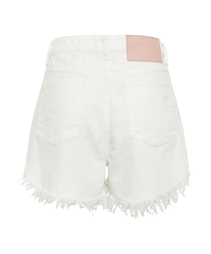 One Teaspoon Denim Shorts Women White Beauty Outlaws Mid Length Denim Short