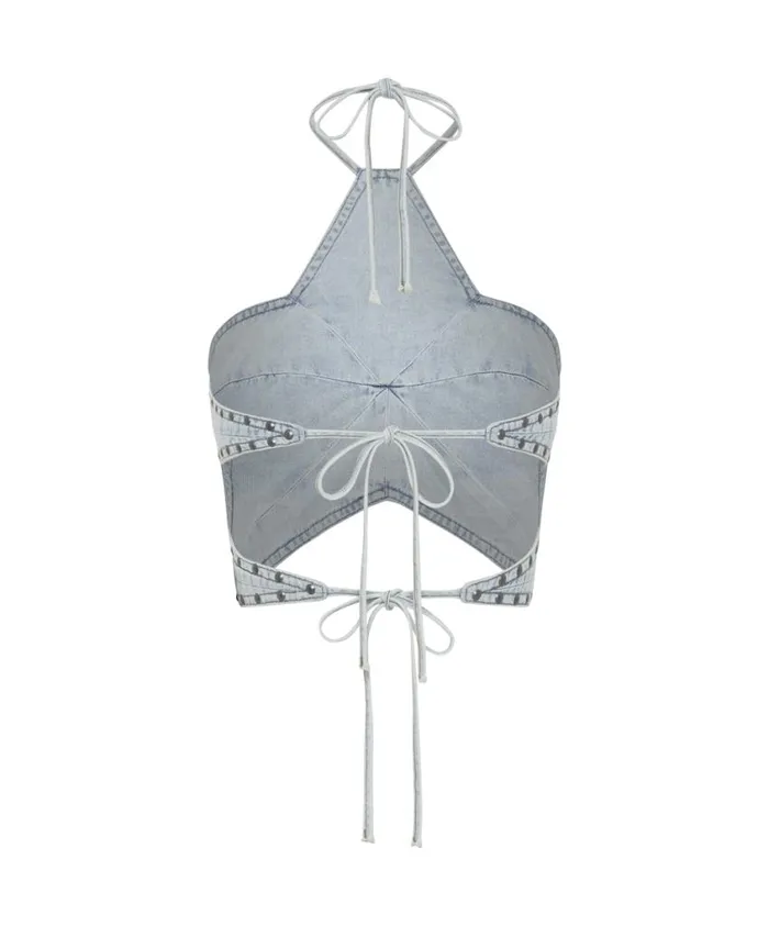 One Teaspoon Denim Tops Women Diamonde Star Denim Top