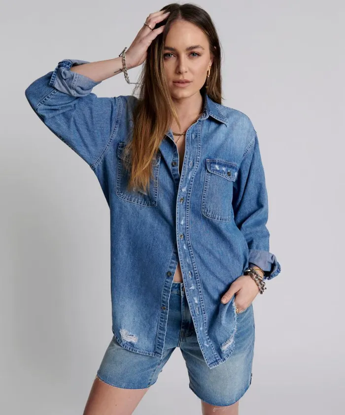 One Teaspoon Denim Tops Women Pacifica Everyday Denim Shirt