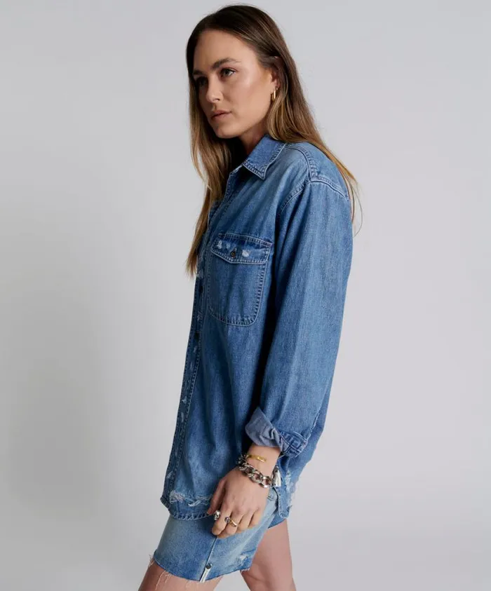 One Teaspoon Denim Tops Women Pacifica Everyday Denim Shirt