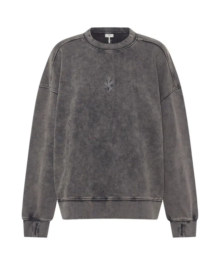 One Teaspoon Hoodies And Sweats Women Charcoal Bower Bird Retro Sweater