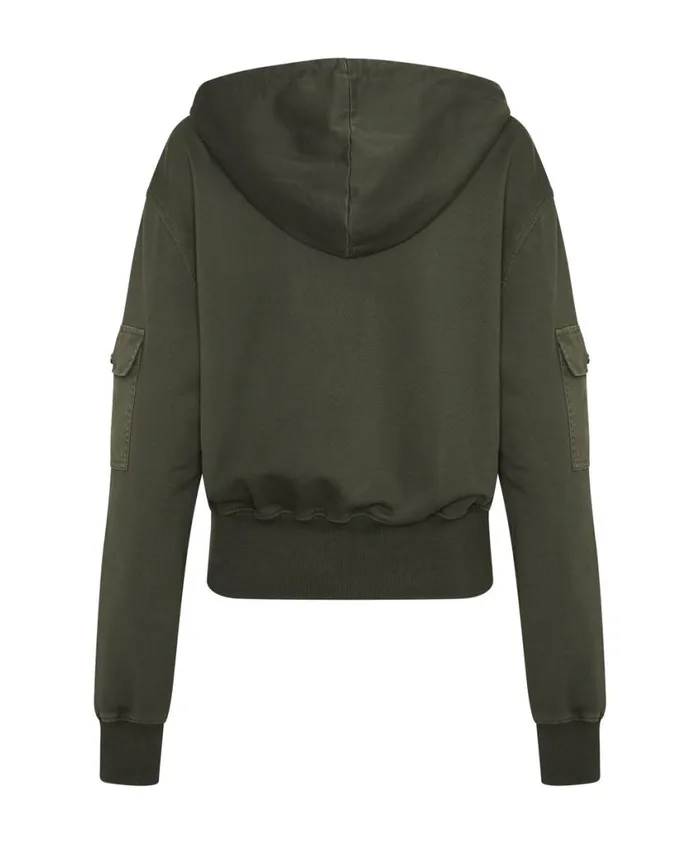 One Teaspoon Hoodies And Sweats Women Dark Khaki Cargo Adventure Hoody