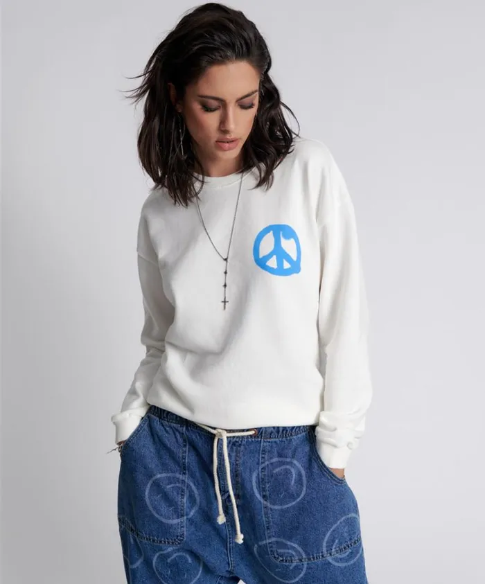 One Teaspoon Hoodies And Sweats Women Get Physical Peace Sweater