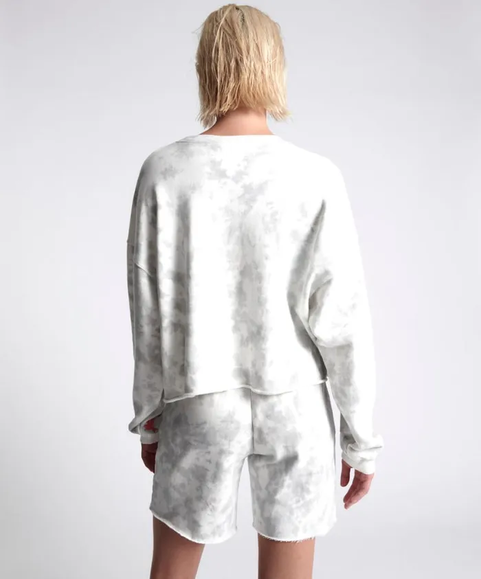 One Teaspoon Hoodies And Sweats Women OTS Commuter Crop Sweater White