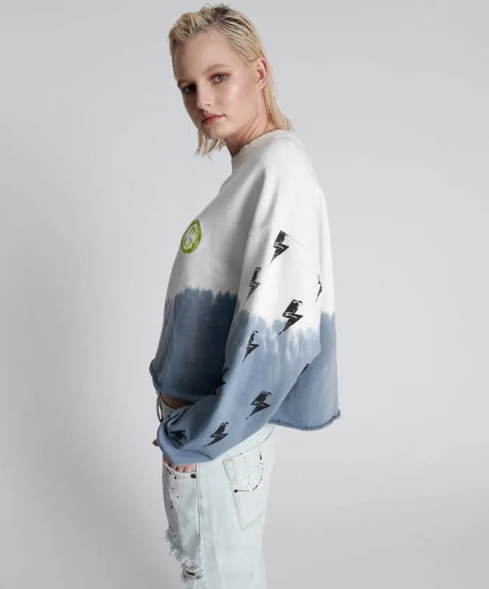 One Teaspoon Hoodies And Sweats Women Smoke And Lightning Cropped Sweater