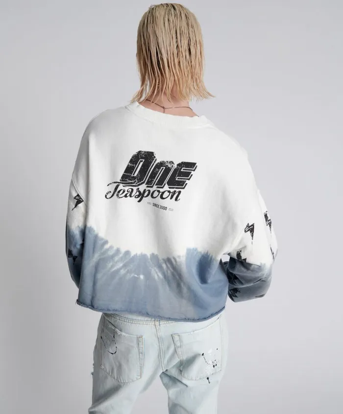 One Teaspoon Hoodies And Sweats Women Smoke And Lightning Cropped Sweater
