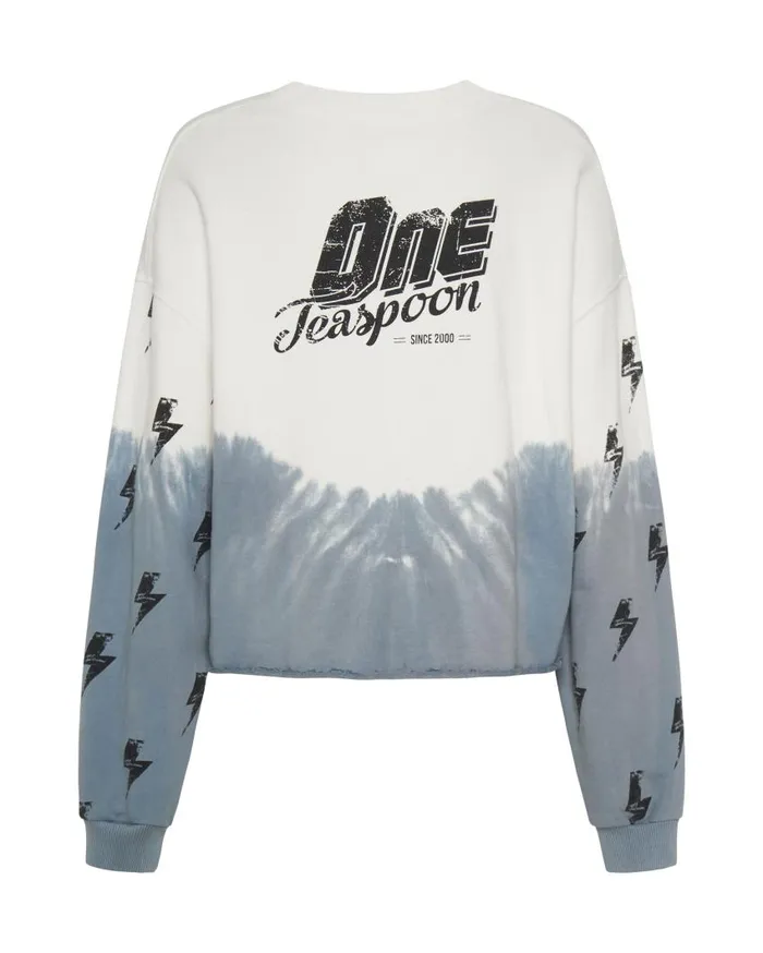 One Teaspoon Hoodies And Sweats Women Smoke And Lightning Cropped Sweater