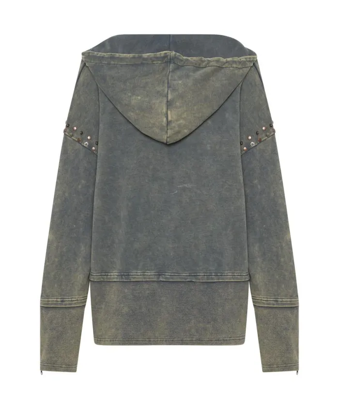 One Teaspoon Hoodies And Sweats Women Studded Track Warm Up Hoody