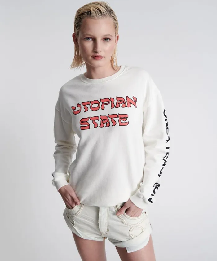 One Teaspoon Hoodies And Sweats Women Utopian State Logo Sweater