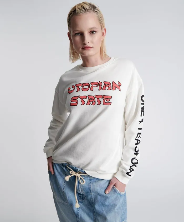 One Teaspoon Hoodies And Sweats Women Utopian State Logo Sweater