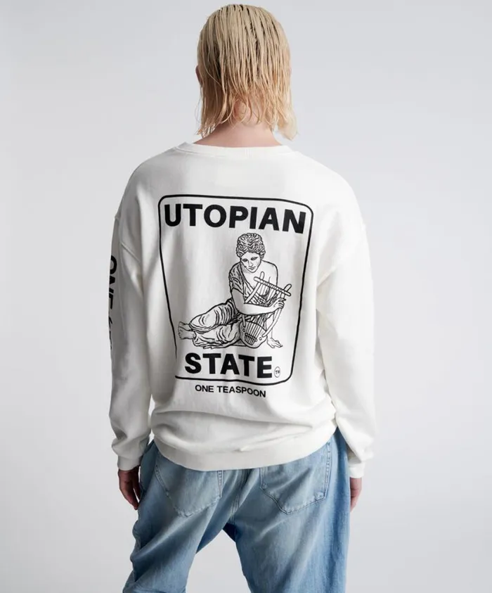 One Teaspoon Hoodies And Sweats Women Utopian State Logo Sweater