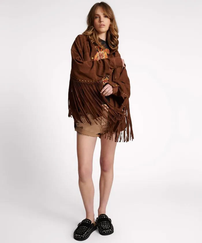 One Teaspoon Jackets Women Blind For Love Fringed Daria Jacket