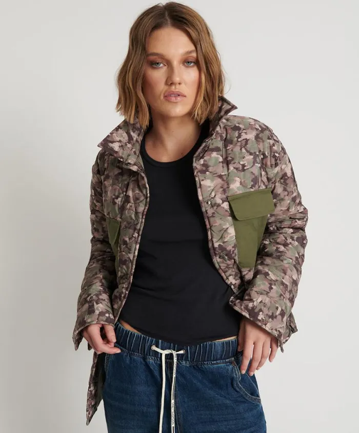 One Teaspoon Jackets Women Camo Quilted Jacket