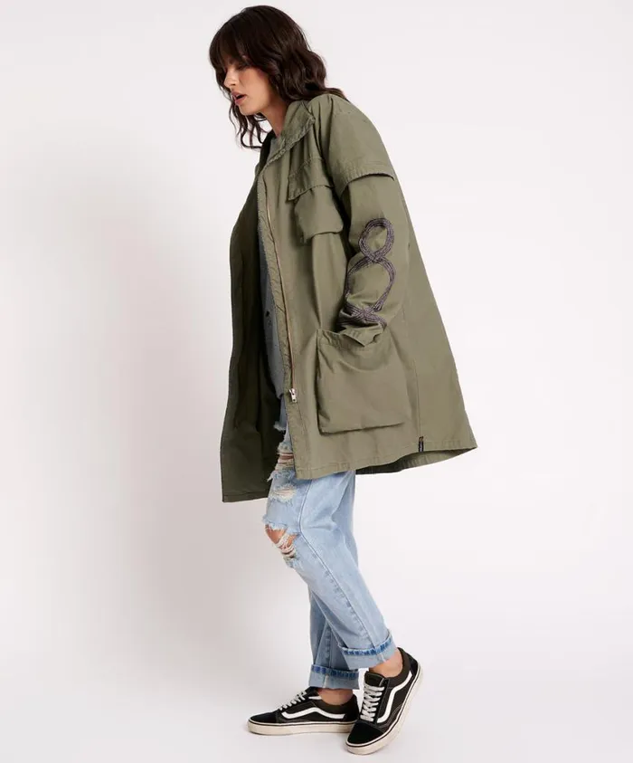 One Teaspoon Jackets Women Cargo Throwover Jacket