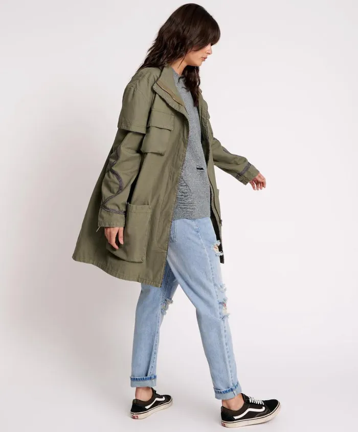 One Teaspoon Jackets Women Cargo Throwover Jacket