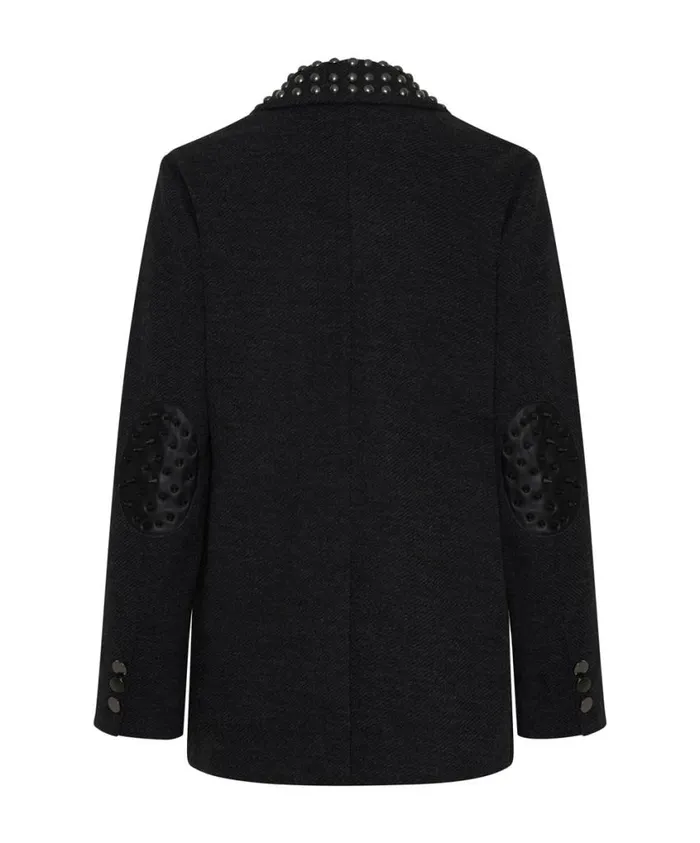 One Teaspoon Jackets Women Charcoal Studded Blazer