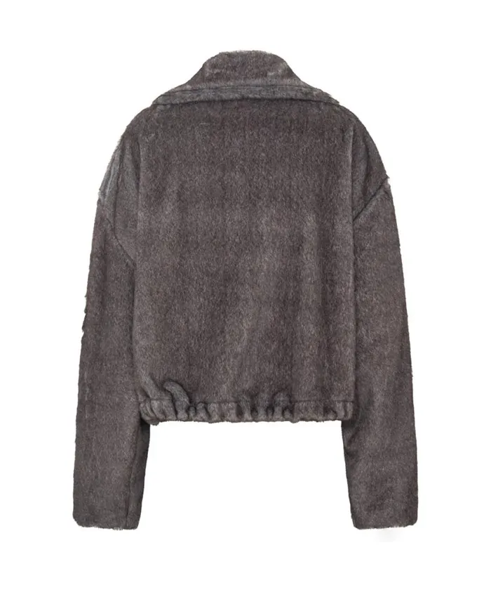 One Teaspoon Jackets Women Sauvage Faux Fur Cropped Pullover Jacket