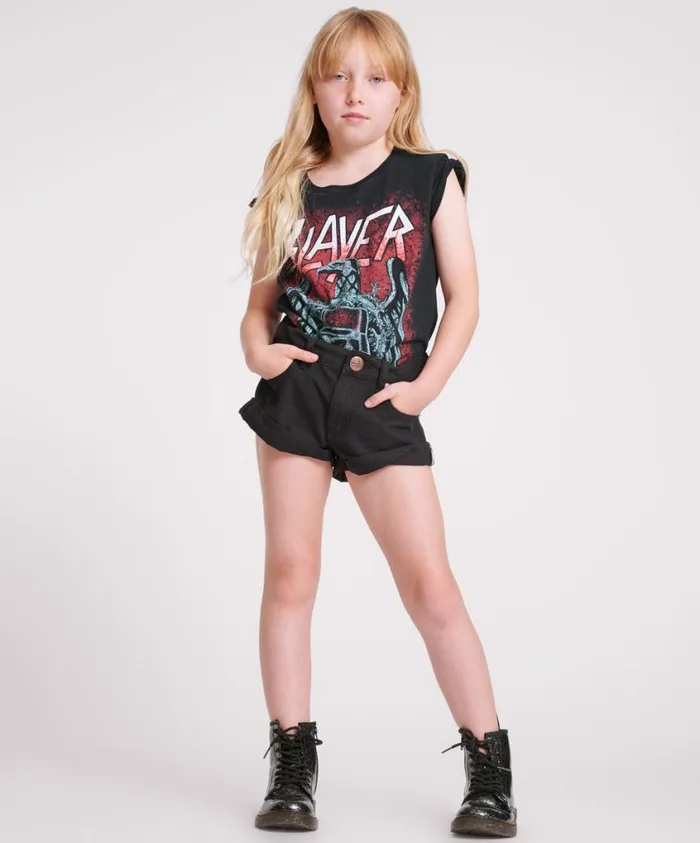 One Teaspoon Kids Clothing Women BLACK KIDS BANDIT SHORTS