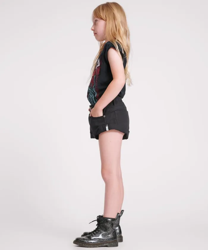 One Teaspoon Kids Clothing Women BLACK KIDS BANDIT SHORTS
