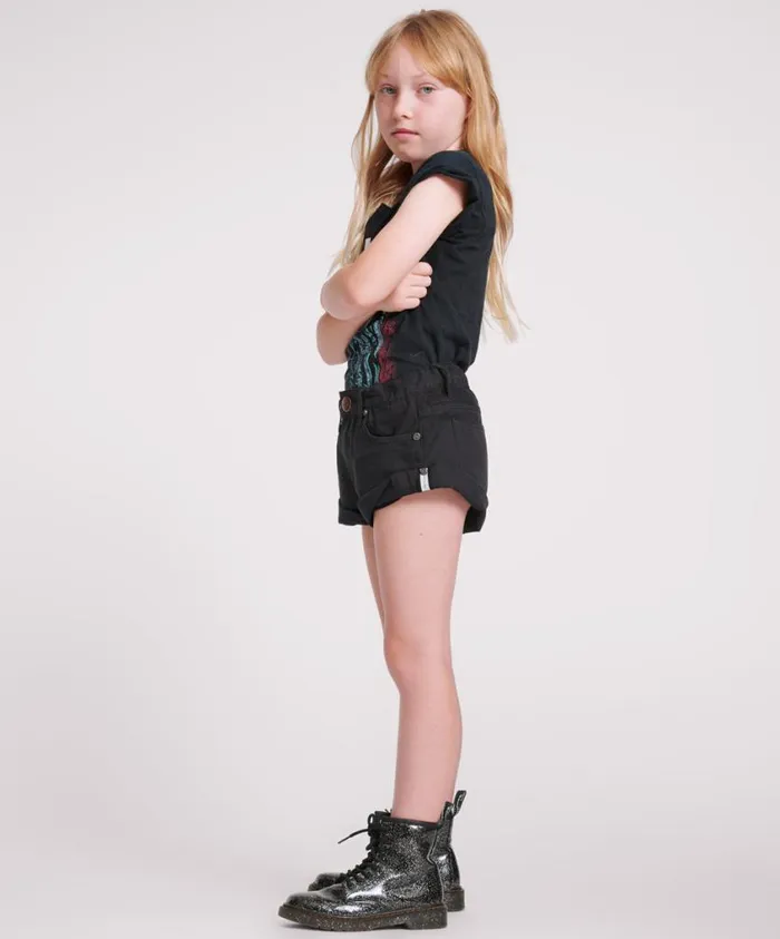 One Teaspoon Kids Clothing Women BLACK KIDS BANDIT SHORTS