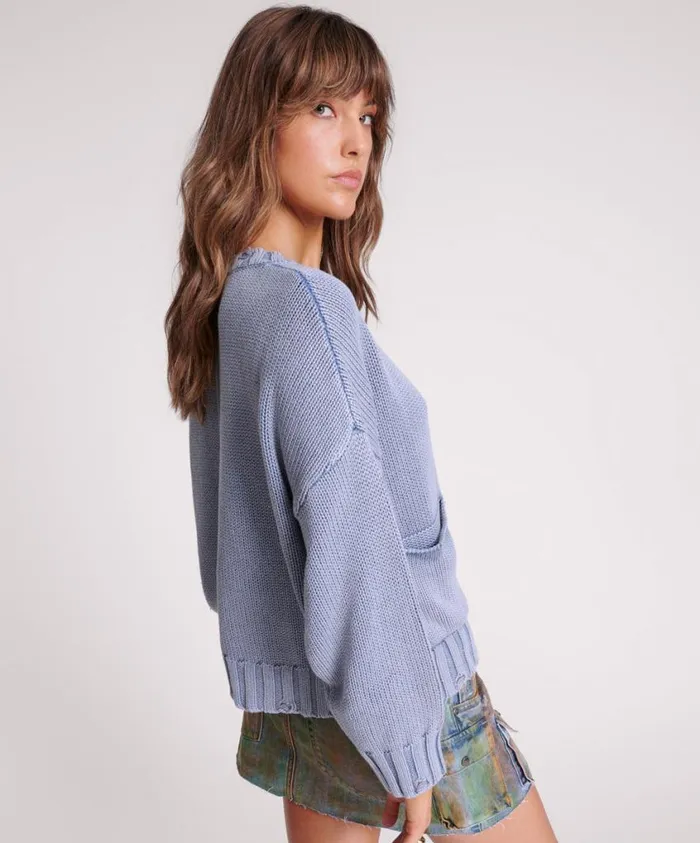One Teaspoon Knitwear Women Acid Washed Oversized Pocket Sweater