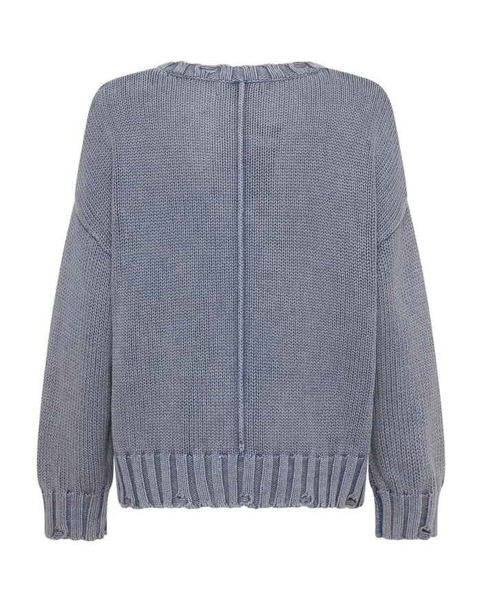 One Teaspoon Knitwear Women Acid Washed Oversized Pocket Sweater