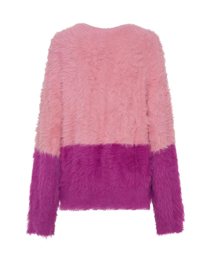 One Teaspoon Knitwear Women Fluffy Colour Block Sweater