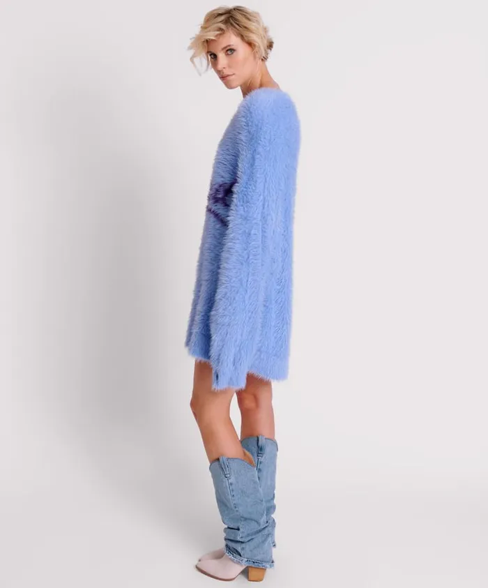 One Teaspoon Knitwear Women Fluffy Cornflower Howdy Knit Sweater Dress