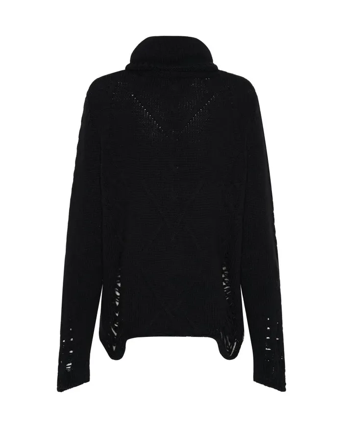 One Teaspoon Knitwear Women Laddered Roll Neck Sweater