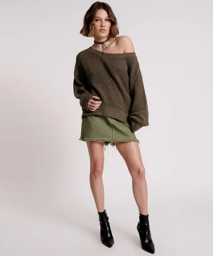 One Teaspoon Knitwear Women Le Freak Metallic Zipped Knit Sweater