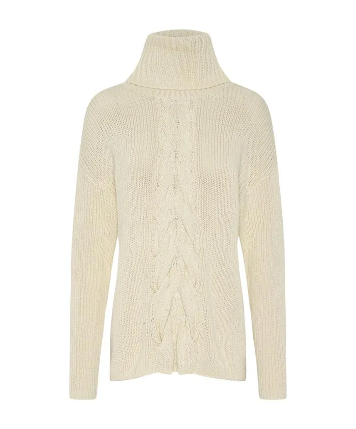 One Teaspoon Knitwear Women Poison Cable Knit Sweater Cream