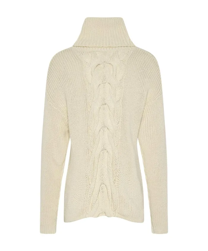 One Teaspoon Knitwear Women Poison Cable Knit Sweater Cream