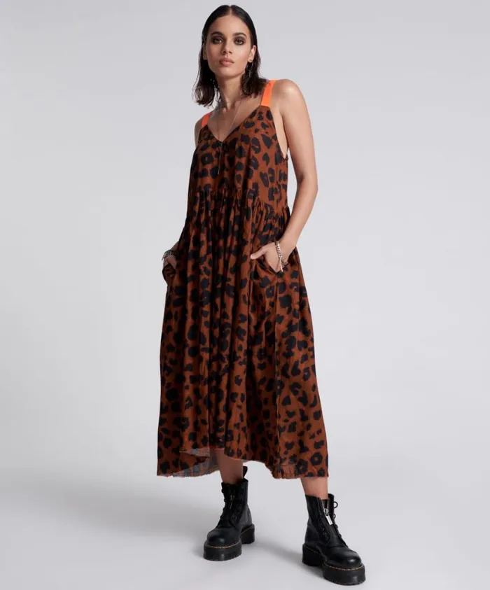 One Teaspoon Midi and Maxi Dresses Women Animal Anarchy Runaway Slip Dress