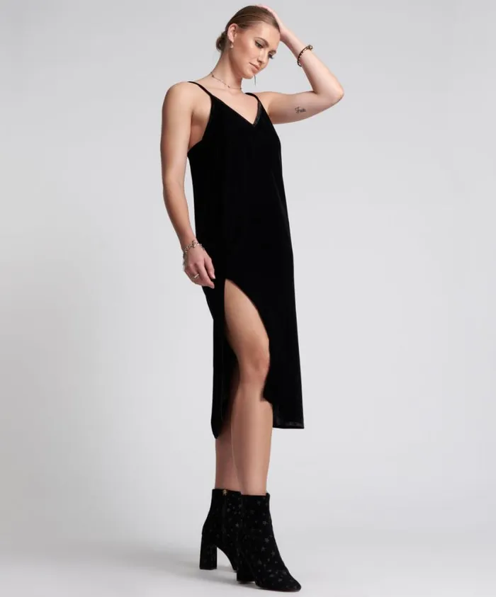 One Teaspoon Midi and Maxi Dresses Women Velvet Lover Midi Slip Dress
