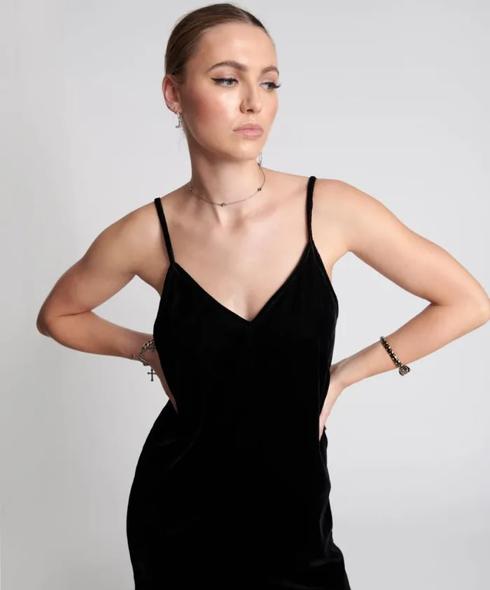 One Teaspoon Midi and Maxi Dresses Women Velvet Lover Midi Slip Dress